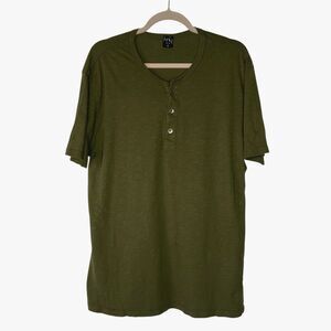 HNLY Leblon Henley T-Shirt Men's Large Made in LA Los Angeles Organic Cotton Top